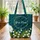 Personalized White Lily Valley Moon Stars - Botanical Lover Gift Quilted Tote Bag - 3