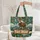 Personalized Majestic Deer Antlers Mountain Forested Landscape - Wildlife Lover Gift Quilted Tote Bag - 5
