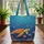 Majestic Sea Turtle Tropical Fish Ocean Coral Reef Your Name Banner - Ocean Life Lover Gift Quilted Tote Bag - 3