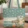 Bunnies Campfire Beach Scene Personalized Name - Summer Camping Adventure Travel Gift Quilted Tote Bag - 1