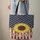 Navy Star Sunflower Name Bunting Red Cream Stripe - Floral Lifestyle Home Decor Gift Quilted Tote Bag - 6
