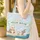 Sea Otters Sandy Strip Scallop Shells Personalized - Ocean Lover Gift Quilted Tote Bag - 5