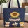 Personalized Sunflower Bunting Stars Berries - Patriotic Farmhouse Gift Quilted Tote Bag - 1