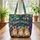 Bunnies Flowers Flowing Lines Jewel Tone Botanical Mosaics - Nature Lover Gift Quilted Tote Bag - 3