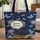 Black Cat Antique Books Night Sky Lilacs Butterflies - Reading Lover Gift Quilted Tote Bag - 1