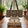 Wolf Head Feather Personalized Rustic Sign - Wildlife Lover Gift Quilted Tote Bag - 3