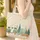 Personalized Vintage Camping Scene Retro Camper Pine Trees - Travel Adventure Gift Quilted Tote Bag - 4