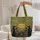 Art Deco Women Silhouettes Botanical Foliage Medallion - Vintage Lifestyle Gift Quilted Tote Bag - 5