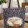 Deer Wildflower Monarch Butterfly Floral Wreath Your Name - Nature Gift Quilted Tote Bag - 1