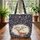 Deer Wildflower Monarch Butterfly Floral Wreath Your Name - Nature Gift Quilted Tote Bag - 3