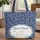 Bunny Lily of the Valley Floral Wreath Personalized Name - Nature Lover Everyday Tote Quilted Tote Bag - 1