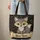 Fox Starry Night Glowing Stars Curved Scroll - Wildlife Lover Gift Quilted Tote Bag - 6