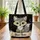 Fox Starry Night Glowing Stars Curved Scroll - Wildlife Lover Gift Quilted Tote Bag - 3