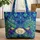 Majestic Peacocks Elaborate Tail Feathers Arabesque Lotus Blossoms - Wildlife Lover Carryall Quilted Tote Bag - 1
