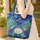 Majestic Peacocks Elaborate Tail Feathers Arabesque Lotus Blossoms - Wildlife Lover Carryall Quilted Tote Bag - 4