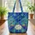 Majestic Peacocks Elaborate Tail Feathers Arabesque Lotus Blossoms - Wildlife Lover Carryall Quilted Tote Bag - 3