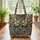 Ornate Butterfly Floral Wreath Botanical Leaves - Personalized Gift for Nature Lover Quilted Tote Bag - 3