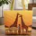 Giraffes Savanna Acacia Trees Personalized Name Scroll - Wildlife Lover Gift Quilted Tote Bag - 1