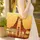 Giraffes Savanna Acacia Trees Personalized Name Scroll - Wildlife Lover Gift Quilted Tote Bag - 4