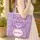 Purple Eye Cat Face Floral Paisley Swirls - Custom Cat Lover Home Decor Gift Quilted Tote Bag - 4