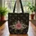 Baroque Gold Floral Tapestry Ruby Flower - Everyday Carry Gift for Women Quilted Tote Bag - 3