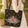 Baroque Gold Floral Tapestry Ruby Flower - Everyday Carry Gift for Women Quilted Tote Bag - 4