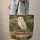 Barn Owl with Golden Eyes Vintage Leather Books Curved Parchment Scroll - Book Lover Gift Quilted Tote Bag - 6