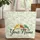 Chinoiserie Birds White Blossoms Personalized Name - Wildlife Lover Gift Quilted Tote Bag - 1