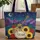 Personalized Ornate Acoustic Guitar Night Mountains Stars Sunflowers Roses - Musician Gift Quilted Tote Bag - 1