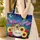Personalized Ornate Acoustic Guitar Night Mountains Stars Sunflowers Roses - Musician Gift Quilted Tote Bag - 4