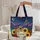 Personalized Ornate Acoustic Guitar Night Mountains Stars Sunflowers Roses - Musician Gift Quilted Tote Bag - 5