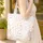 Bunnies Wildflower Wreath Personalized Name - Kids Room Decor Baby Gift Quilted Tote Bag - 4