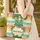 Tropical Sunset Beach Palm Foliage Medallion - Everyday Travel Lifestyle Quilted Tote Bag - 4