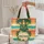 Tropical Sunset Beach Palm Foliage Medallion - Everyday Travel Lifestyle Quilted Tote Bag - 5
