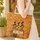 African Women Silhouettes Botanical Foliage - Cultural Folk Art Gift Quilted Tote Bag - 4