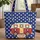Camper Van Red White Blue Stars Hearts - Fourth of July Road Trip Gift Quilted Tote Bag - 1