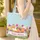 Vibrant Tulips Floral Fox Playing Curved Name Scroll - Nature Lover Gift Everyday Tote Quilted Tote Bag - 4