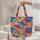 Cat Face Art Quilt Tropical Leaves Floral Wreath - Cat Lover Everyday Gift for Home Decor Quilted Tote Bag - 5
