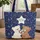 White Brown Bears Red White Blue Roses Personalized Name Star Independence Day Gift Quilted Tote Bag - 1
