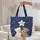 White Brown Bears Red White Blue Roses Personalized Name Star Independence Day Gift Quilted Tote Bag - 5