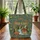 Brown Bear Waterfall Log Cabin Forest Floral Wreath - Everyday Tote Wildlife Lover Gift Quilted Tote Bag - 3