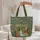 Brown Bear Waterfall Log Cabin Forest Floral Wreath - Everyday Tote Wildlife Lover Gift Quilted Tote Bag - 5