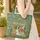 Brown Bear Waterfall Log Cabin Forest Floral Wreath - Everyday Tote Wildlife Lover Gift Quilted Tote Bag - 4