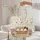 Fluffy Kittens Wicker Basket Hydrangea Roses Wildflower Scroll Banner - Cat Lover Gift Quilted Tote Bag - 5