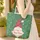 Gnome Heart Cartouche Pine Snowflakes Red Berries - Christmas Winter Gift Quilted Tote Bag - 4