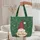 Gnome Heart Cartouche Pine Snowflakes Red Berries - Christmas Winter Gift Quilted Tote Bag - 5