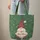 Gnome Heart Cartouche Pine Snowflakes Red Berries - Christmas Winter Gift Quilted Tote Bag - 6
