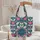 Fuchsia Pink Floral Wreath Custom Name - Personalized Gift Lifestyle Quilted Tote Bag - 5