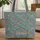 Dense Indian Paisley Blooms Leaves Bohemian Lifestyle Travel Essentials Home Decor Gift Quilted Tote Bag - 1