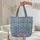 Ornate Personalized Indian Botanical Wreath Floral Blossoms - Everyday Carry Gift Quilted Tote Bag - 5